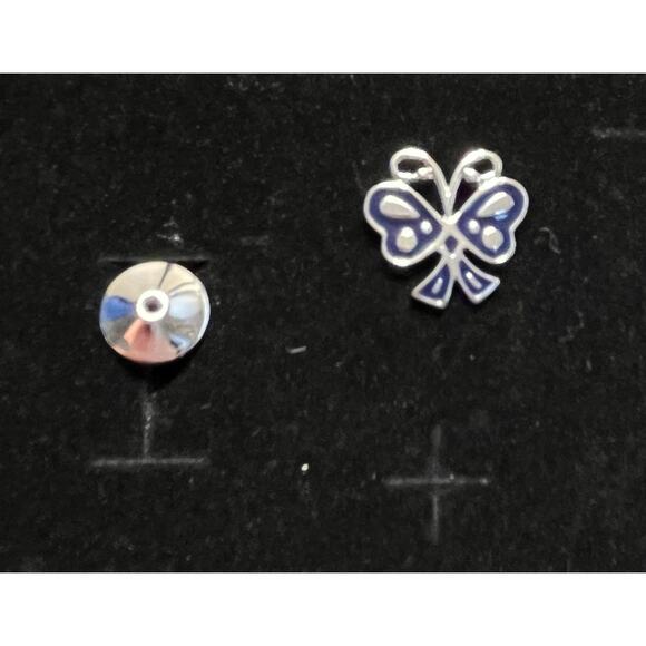 Amway Butterfly Ribbon Lapel Pin Silver Tone Recognition Award Pin w/Clutch Back - Picture 2 of 5